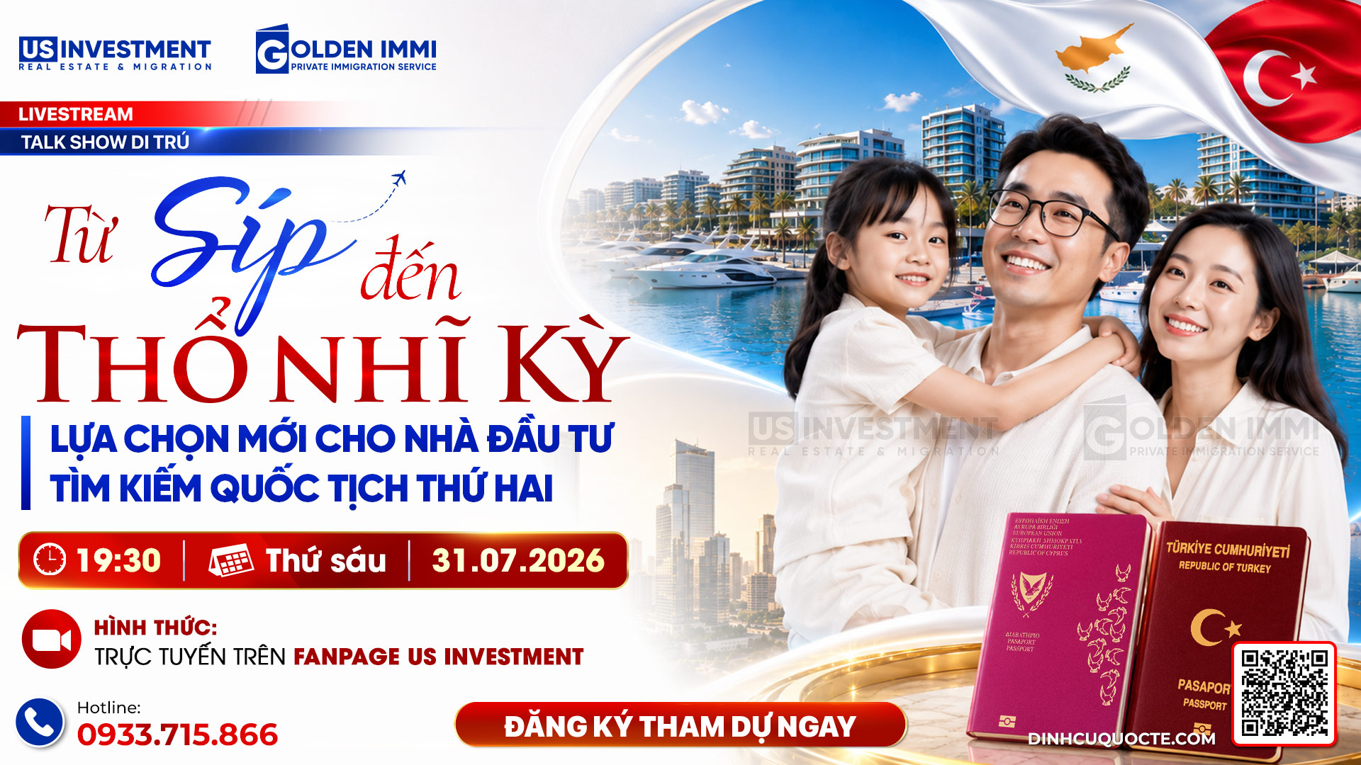 LIVESTREAM TALKSHOW ĐẦU TƯ CHỦ ĐỀ: TỪ SÍP ĐẾN THỔ NHĨ KỲ: LỰA CHỌN MỚI CHO NHÀ ĐẦU TƯ TÌM KIẾM QUỐC TỊCH THỨ HAI